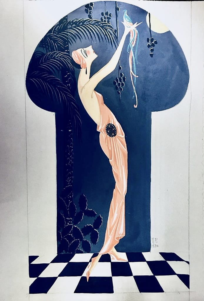 Gouache model Art Deco